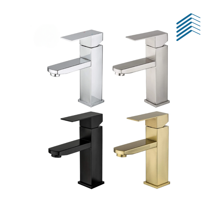 Flat Chrome Finished Bathroom Faucet