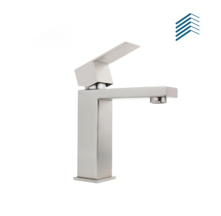 Flat Chrome Finished Bathroom Faucet