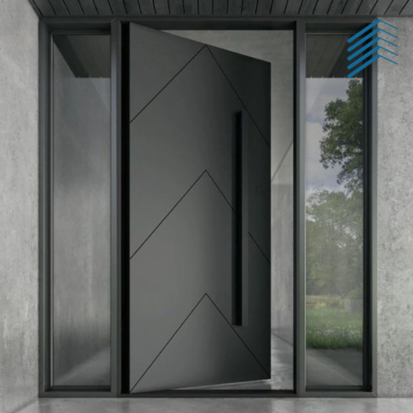 Chevron Angle Lined Pivot Entry Door