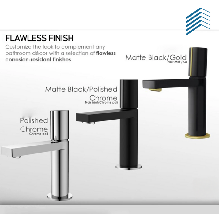 Striped Handle Bathroom Faucet