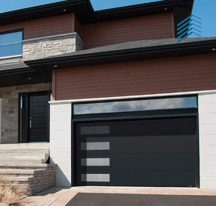 Solid Dark Rolling Garage Door with Remote Control