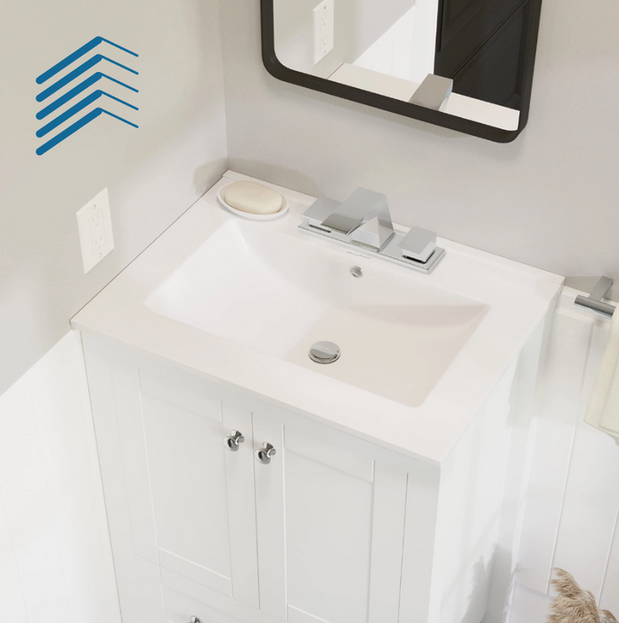 Three Faucet Holes Ceramic Basin