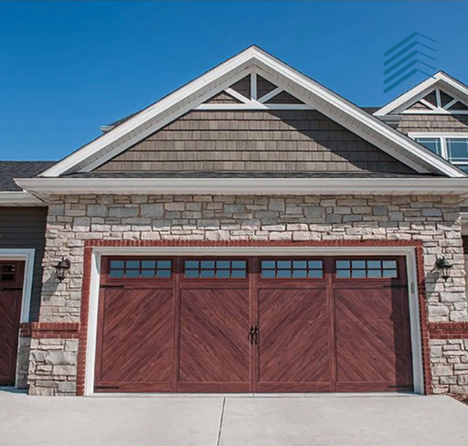 Wooden Chevron Rolling Garage Door with Remote Control