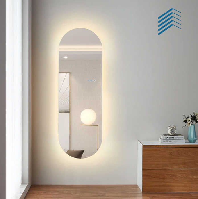 Oval Full Length Mirror with LED Lights