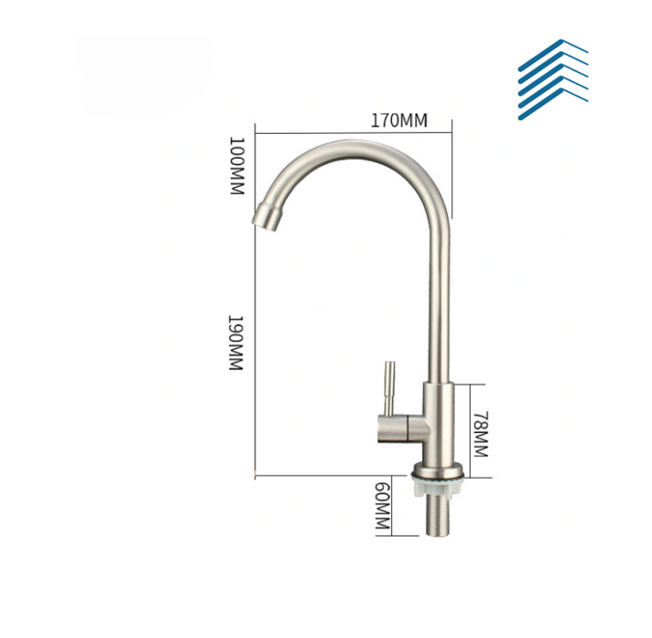 Single Handle Chrome Kitchen Faucet