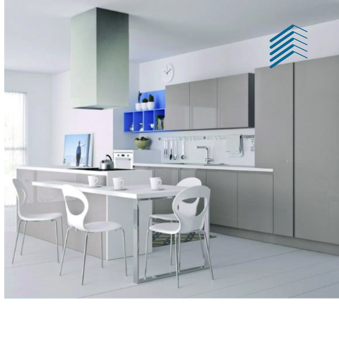 Modular Lacquer Wooden Kitchen Cabinetry with Flat Panel