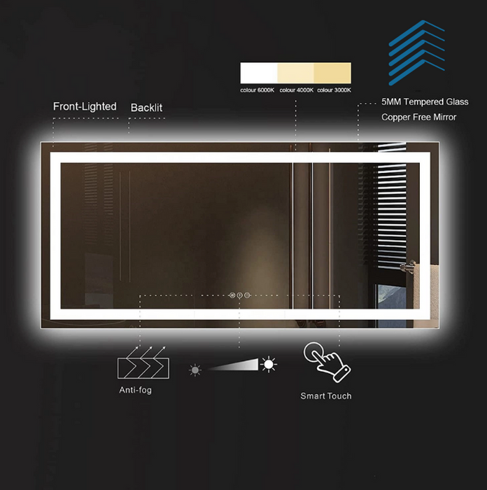 Rectangle LED Framed Mirror