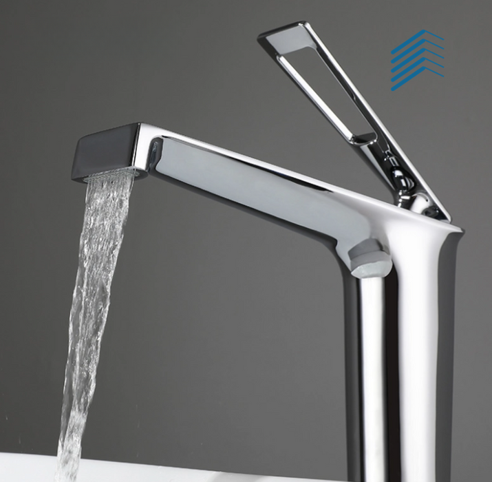 Flat Chrome Bathroom Faucet