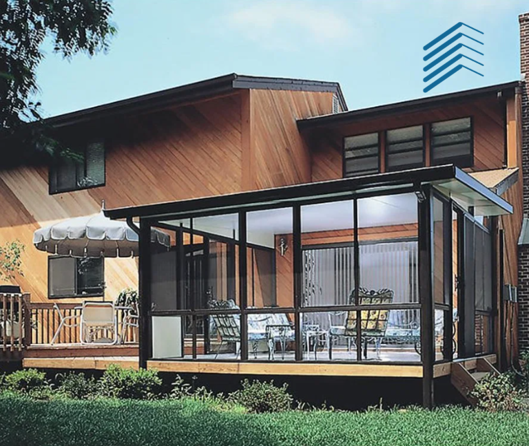 Attached Prefabricated Squared Glass Sunroom