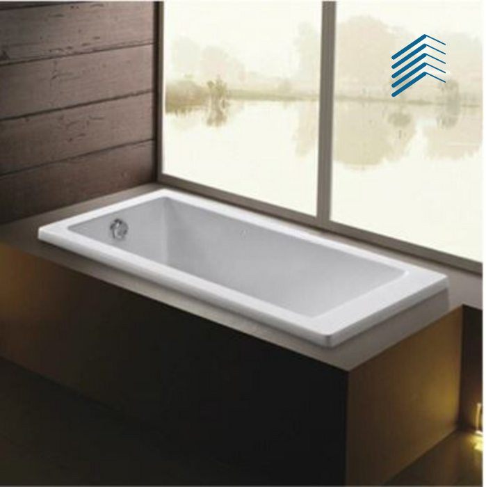 Rectangle Buili-in Simple Acrylic Bathtub