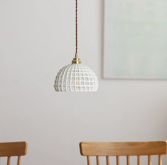 Lattice Ceramic Hanging Lamp