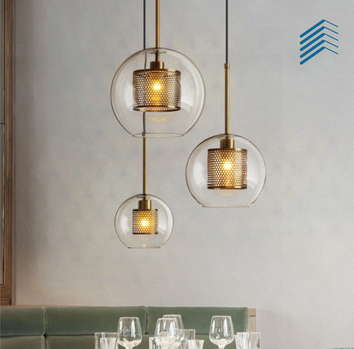 Clear Glass Globe Pendant Light