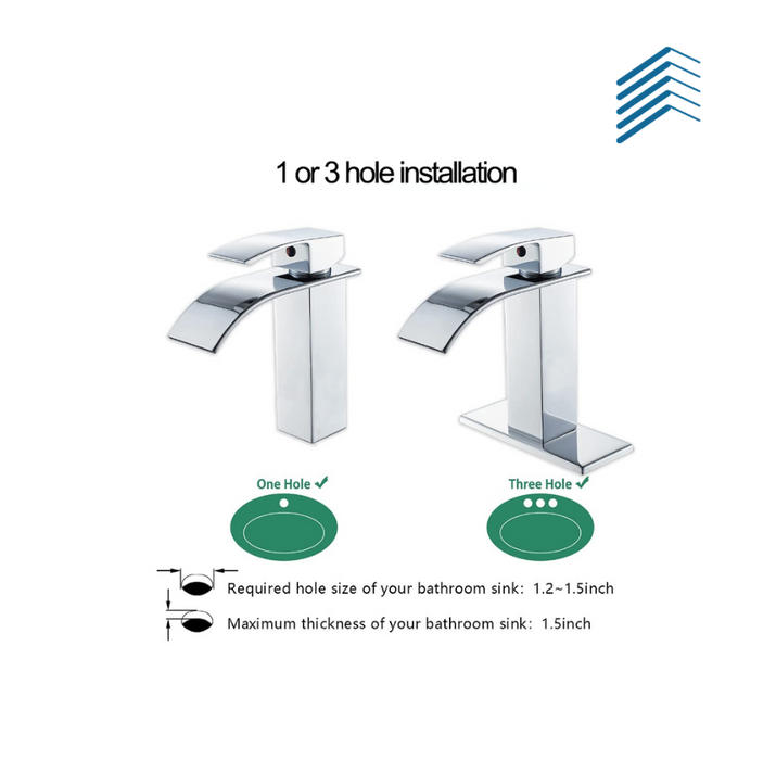 Water-Fall Flow Bathroom Faucet