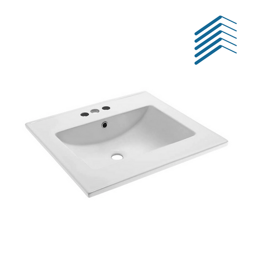 Ceramic Basin with Three Faucet Holes