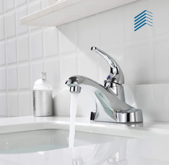 Centerset Polished Chrome Bathroom Faucet