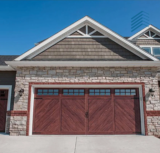 Wooden Chevron Rolling Garage Door with Remote Control
