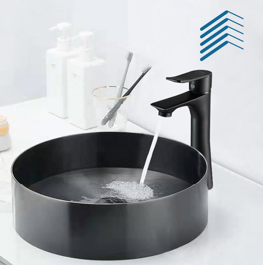 Round Black Stainless Steel Basin