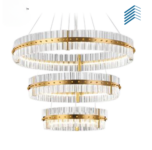 Layered Gold & Crystal Chandelier