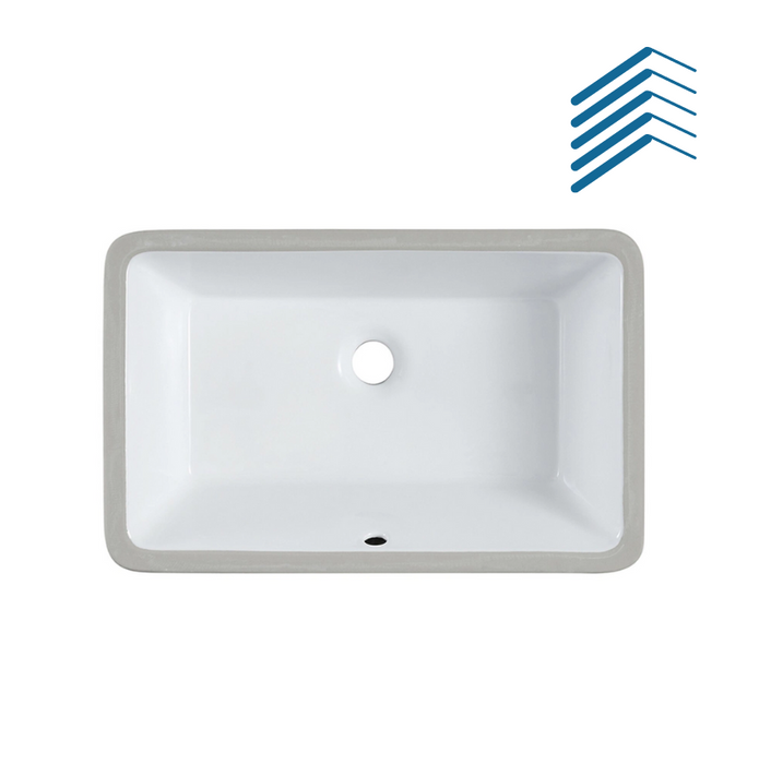 Rectangle Undercounter Ceramic Bathroom Basin