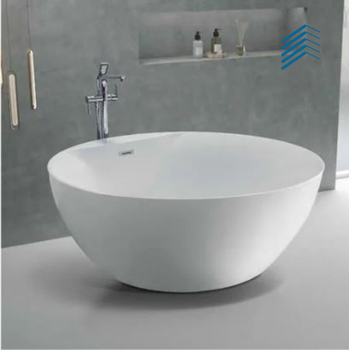 Round Shape Acrylic Freestanding Bathtub with Stainless Stand Support