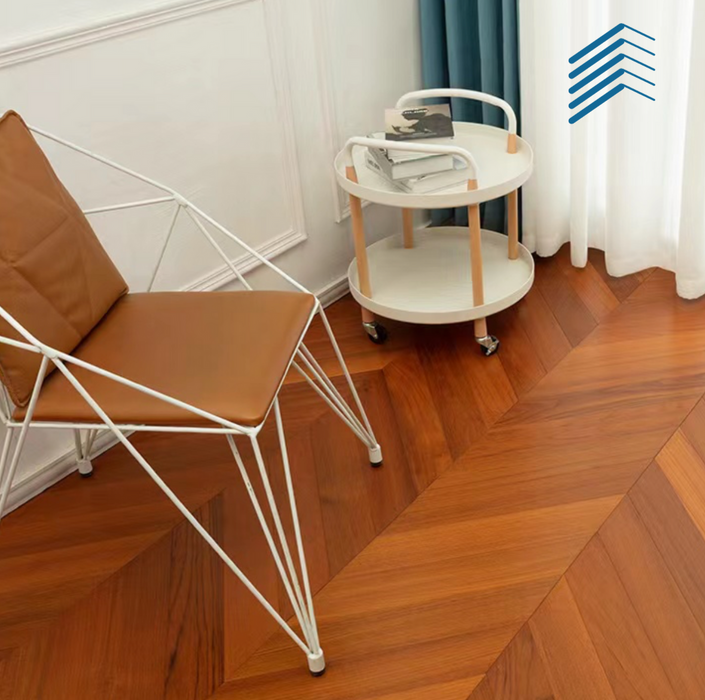 Teak Chevron Engineered Flooring