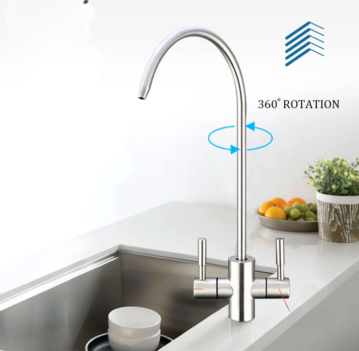 Curved dual handle Kitchen Faucet