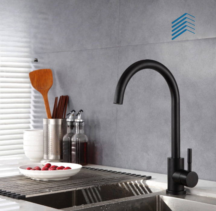 Black Curved Kitchen Faucet