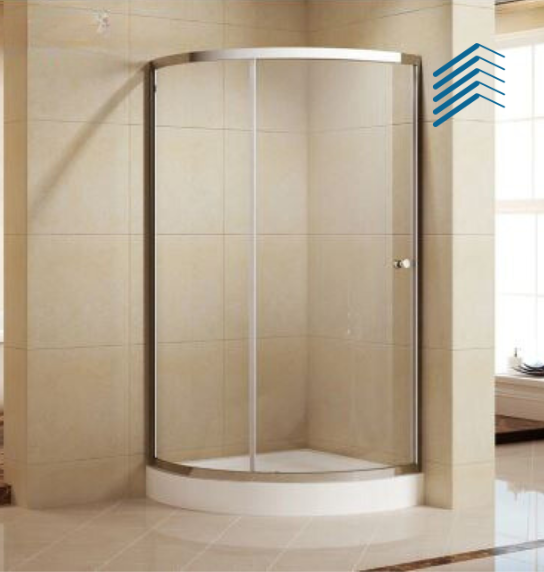 Tempered Glass Shower Enclosure / Door with Two Sliding Door