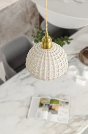 Lattice Ceramic Hanging Lamp