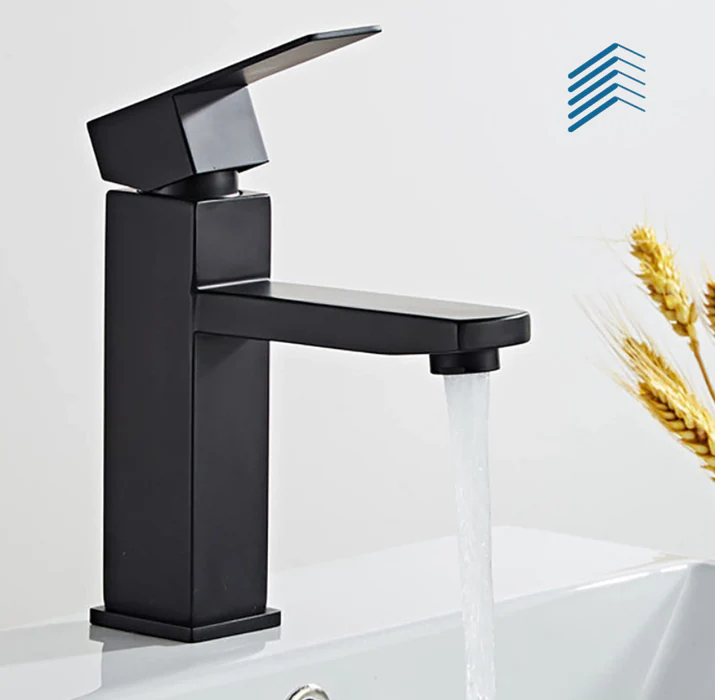 Flat Chrome Finished Bathroom Faucet