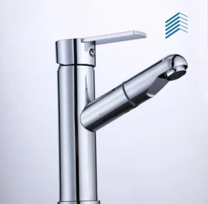 Chromed Pull-Out Bathroom Faucet