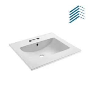 Three Faucet Holes Ceramic Basin