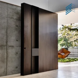 Dark Wooden Pivot Entry Door