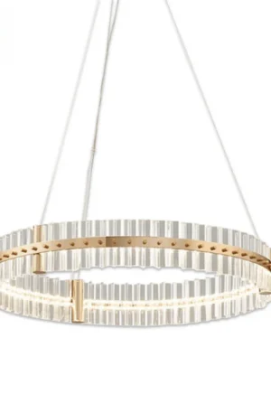 Round Gold & Crystal Chandelier
