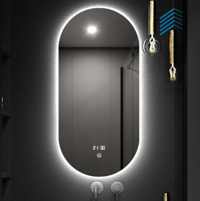 Smart Clock Oval Bathroom Mirror