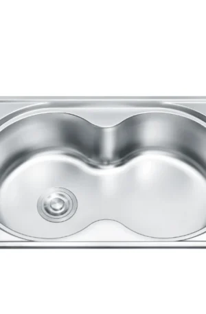 Conjoined Stainless Steel Double Bowl Round Kitchen Sink