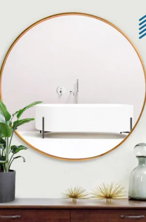 Round Framed Vanity Mirror