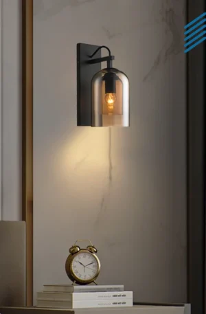 Iron and Glass Wall Lamp