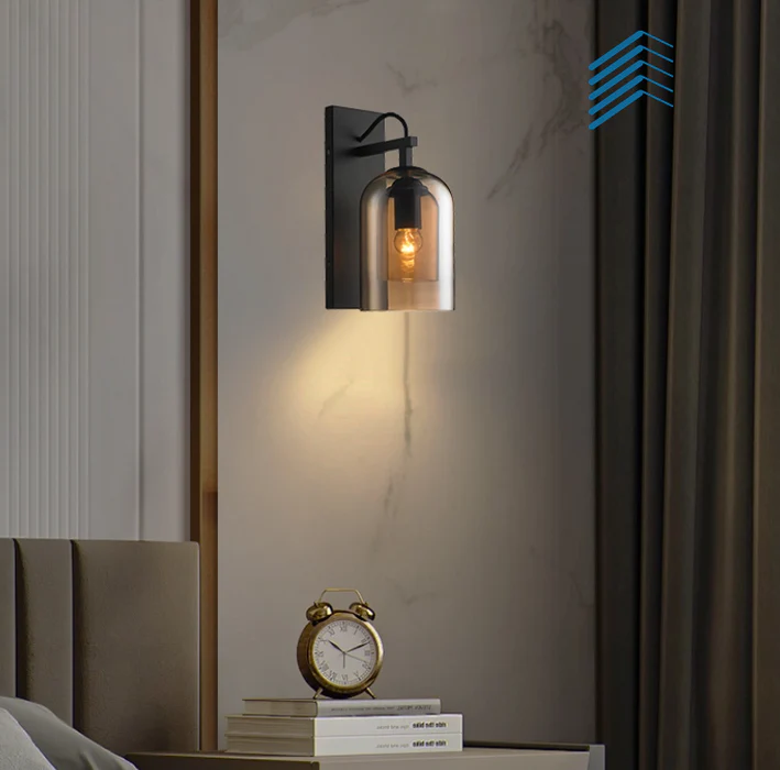 Iron and Glass Wall Lamp